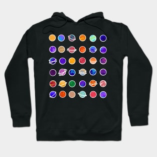 Doodly Planet Pattern Hoodie